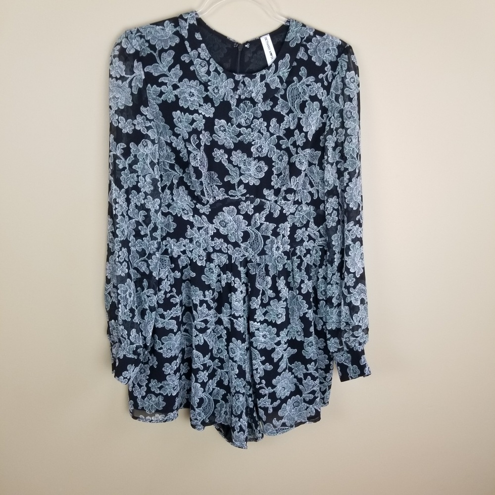 Bethany Mota Floral Chiffon Romper, sz Large